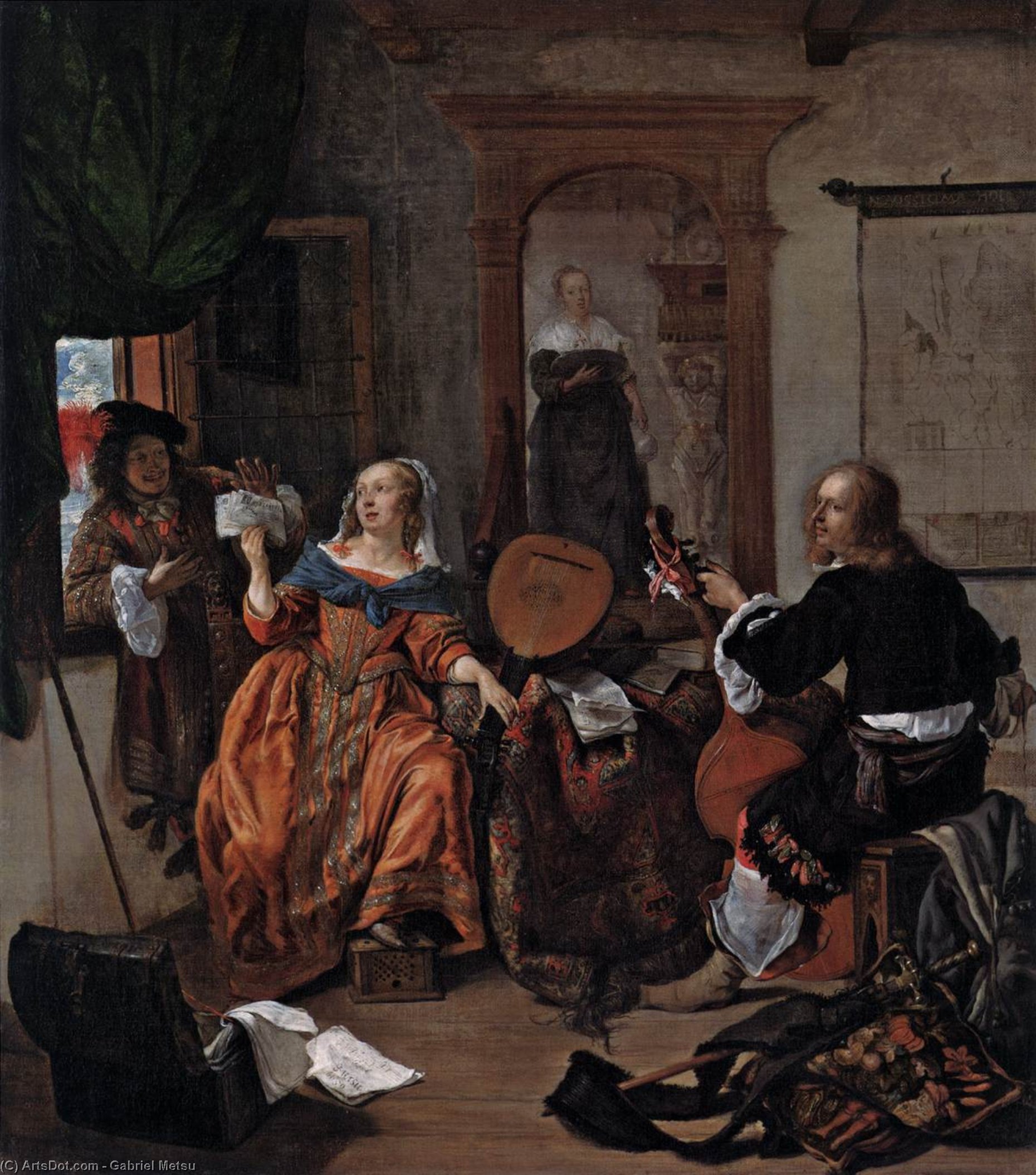 Wikioo.org - The Encyclopedia of Fine Arts - Painting, Artwork by Gabriel Metsu - A Musical Party
