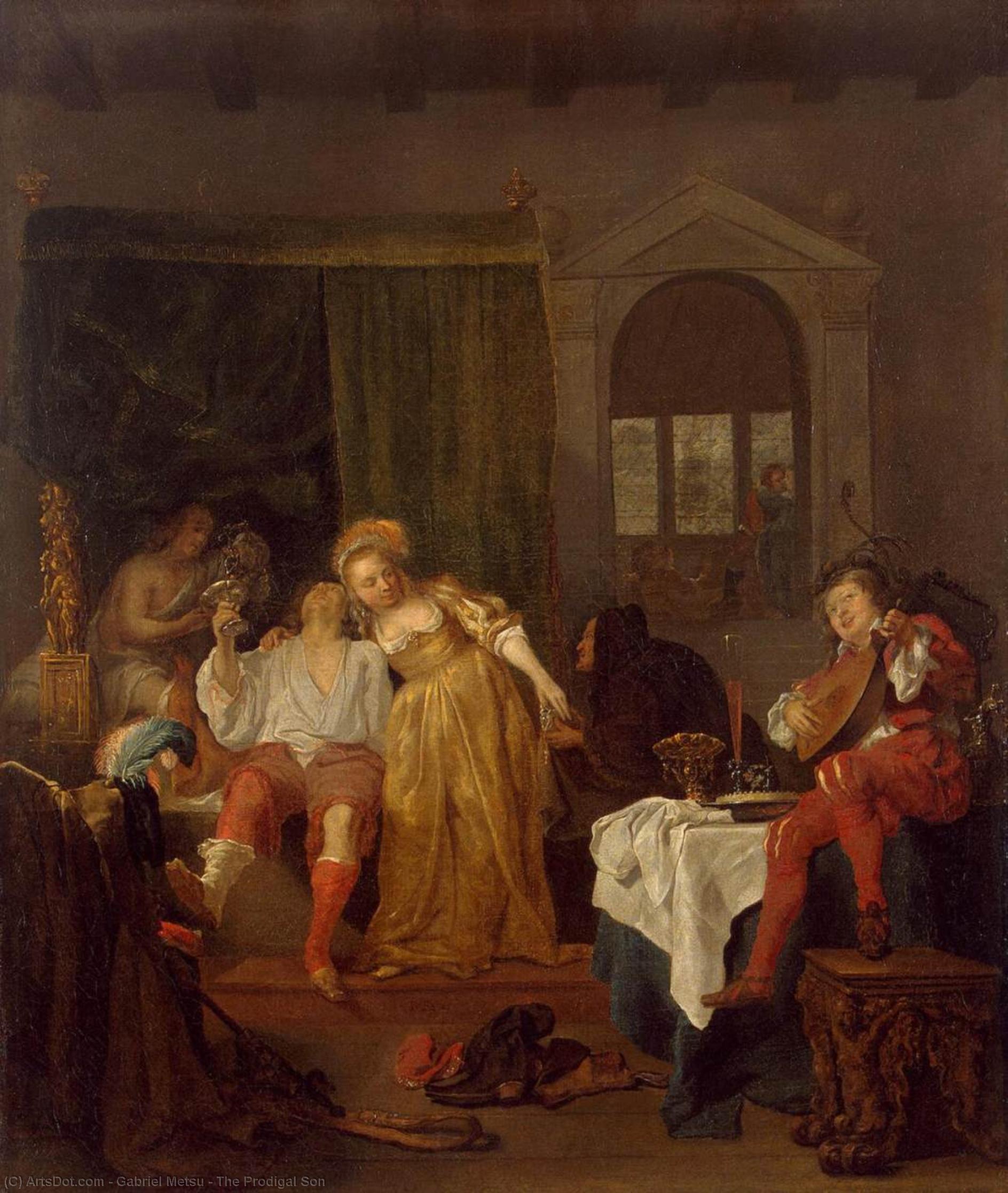 Wikioo.org - The Encyclopedia of Fine Arts - Painting, Artwork by Gabriel Metsu - The Prodigal Son
