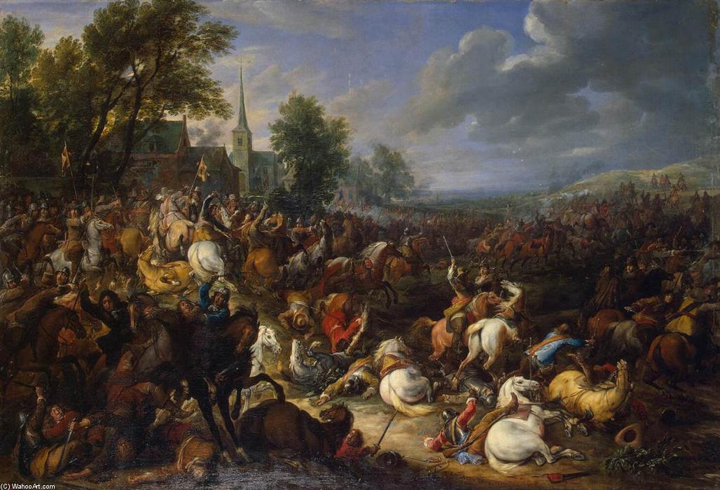 Wikioo.org - The Encyclopedia of Fine Arts - Painting, Artwork by Adam Frans Van Der Meulen - Cavalry Engagement