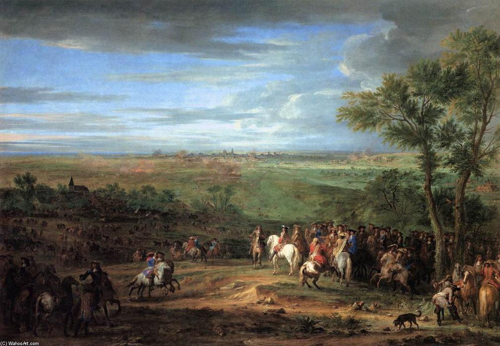 Wikioo.org - Bách khoa toàn thư về mỹ thuật - Vẽ tranh, Tác phẩm nghệ thuật Adam Frans Van Der Meulen - Louis XIV Arriving in the Camp in front of Maastricht