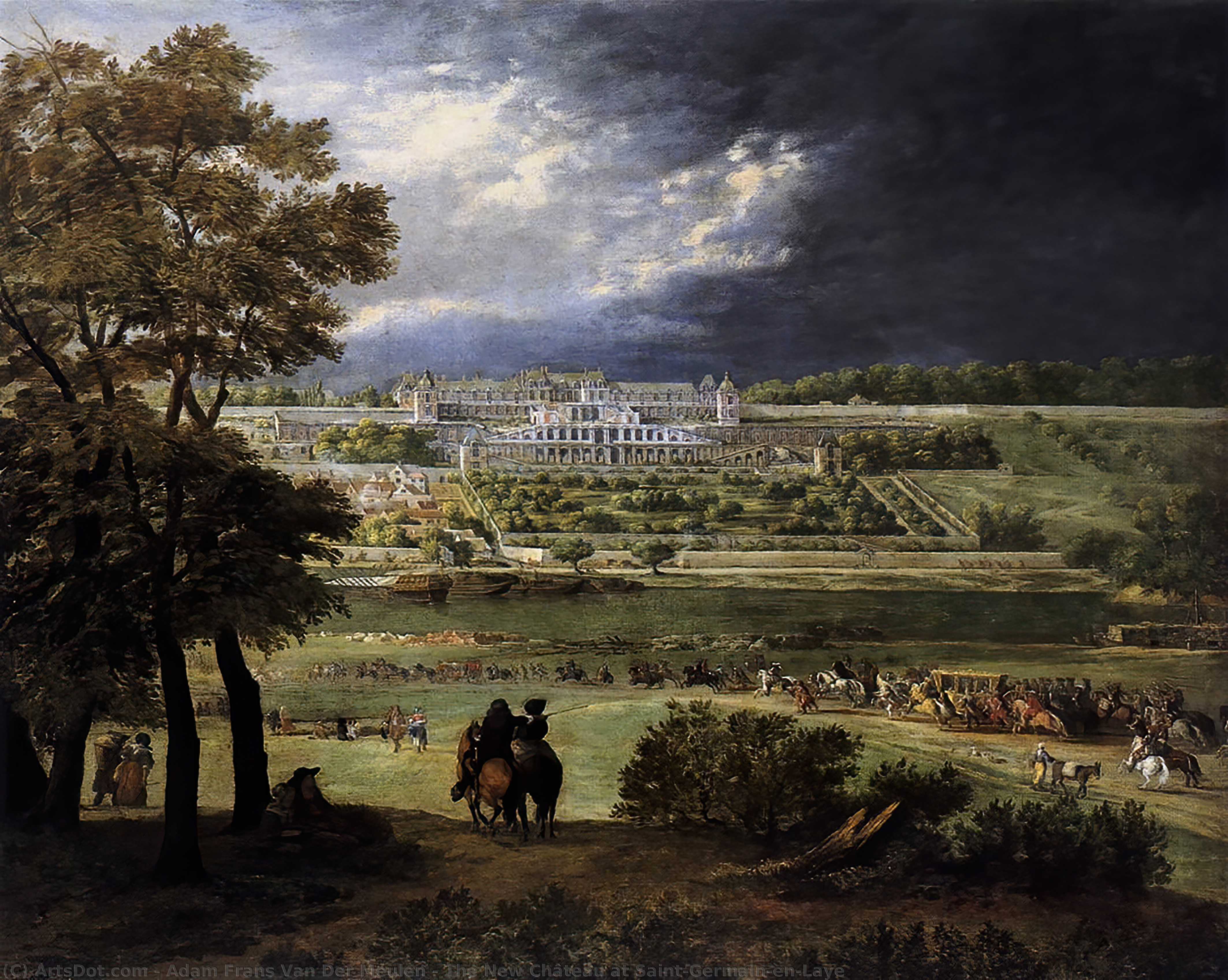 Wikioo.org – L'Enciclopedia delle Belle Arti - Pittura, Opere di Adam Frans Van Der Meulen - il nuovo Castello a Saint-Germain-en-Laye