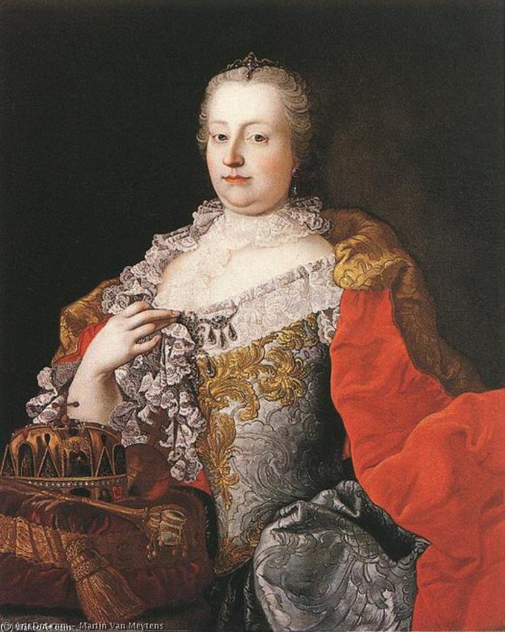 WikiOO.org - Encyclopedia of Fine Arts - Målning, konstverk Martin Van Meytens - Queen Maria Theresia