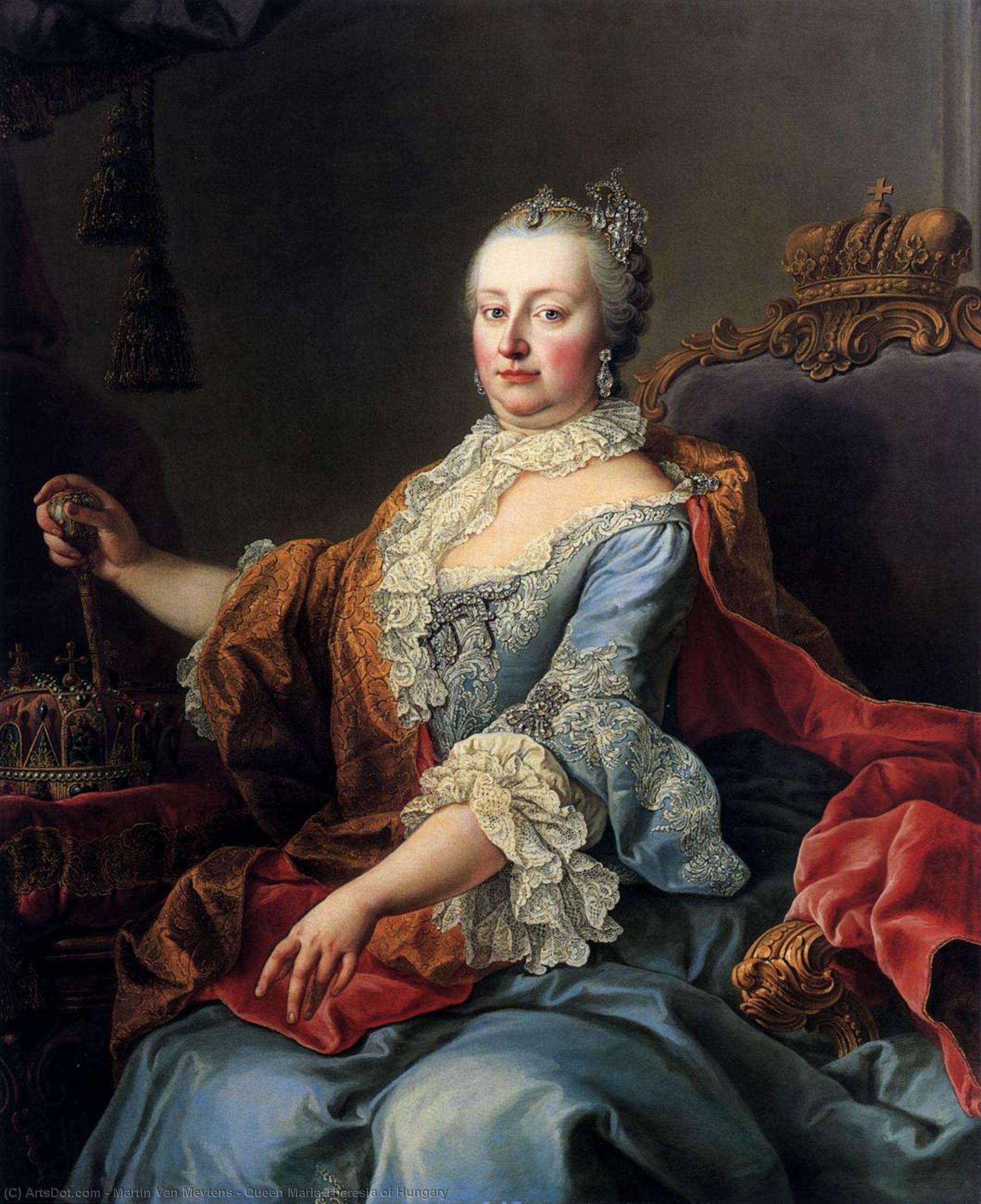Wikioo.org - The Encyclopedia of Fine Arts - Painting, Artwork by Martin Van Meytens - Queen Maria Theresia of Hungary
