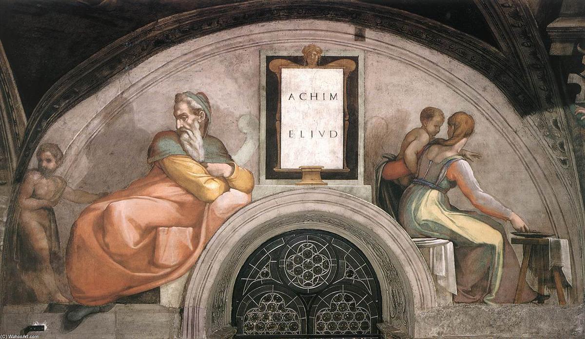 WikiOO.org – 美術百科全書 - 繪畫，作品 Michelangelo Buonarroti - 阿希姆 -   埃利乌德