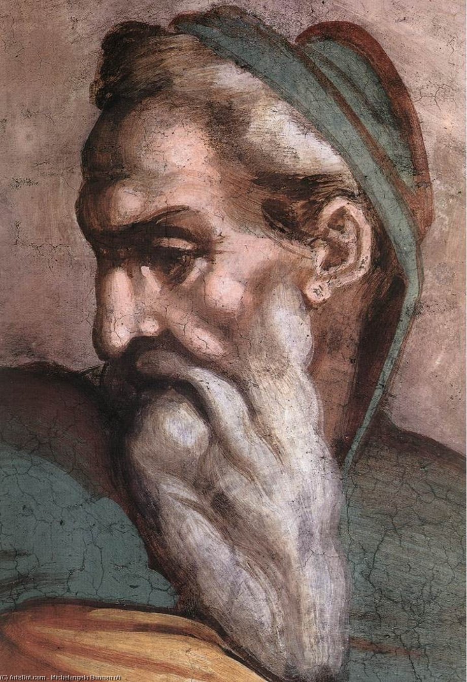 Wikioo.org - สารานุกรมวิจิตรศิลป์ - จิตรกรรม Michelangelo Buonarroti - Achim - Eliud (detail)