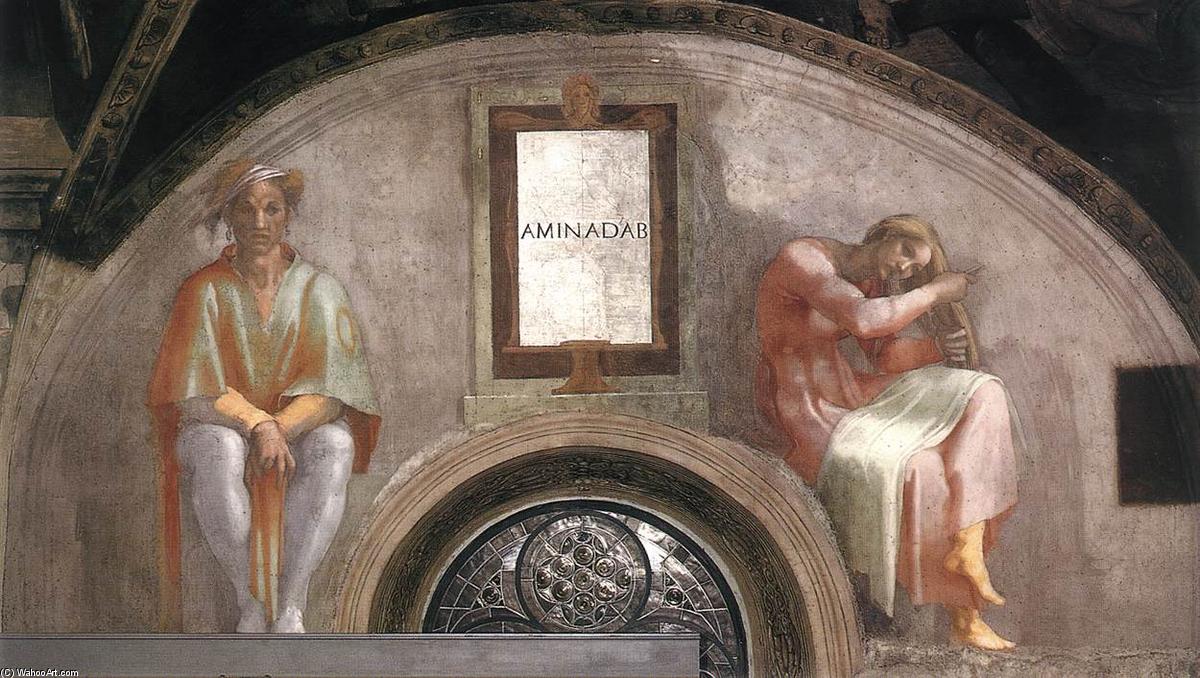 Wikioo.org – La Enciclopedia de las Bellas Artes - Pintura, Obras de arte de Michelangelo Buonarroti - Aminadab