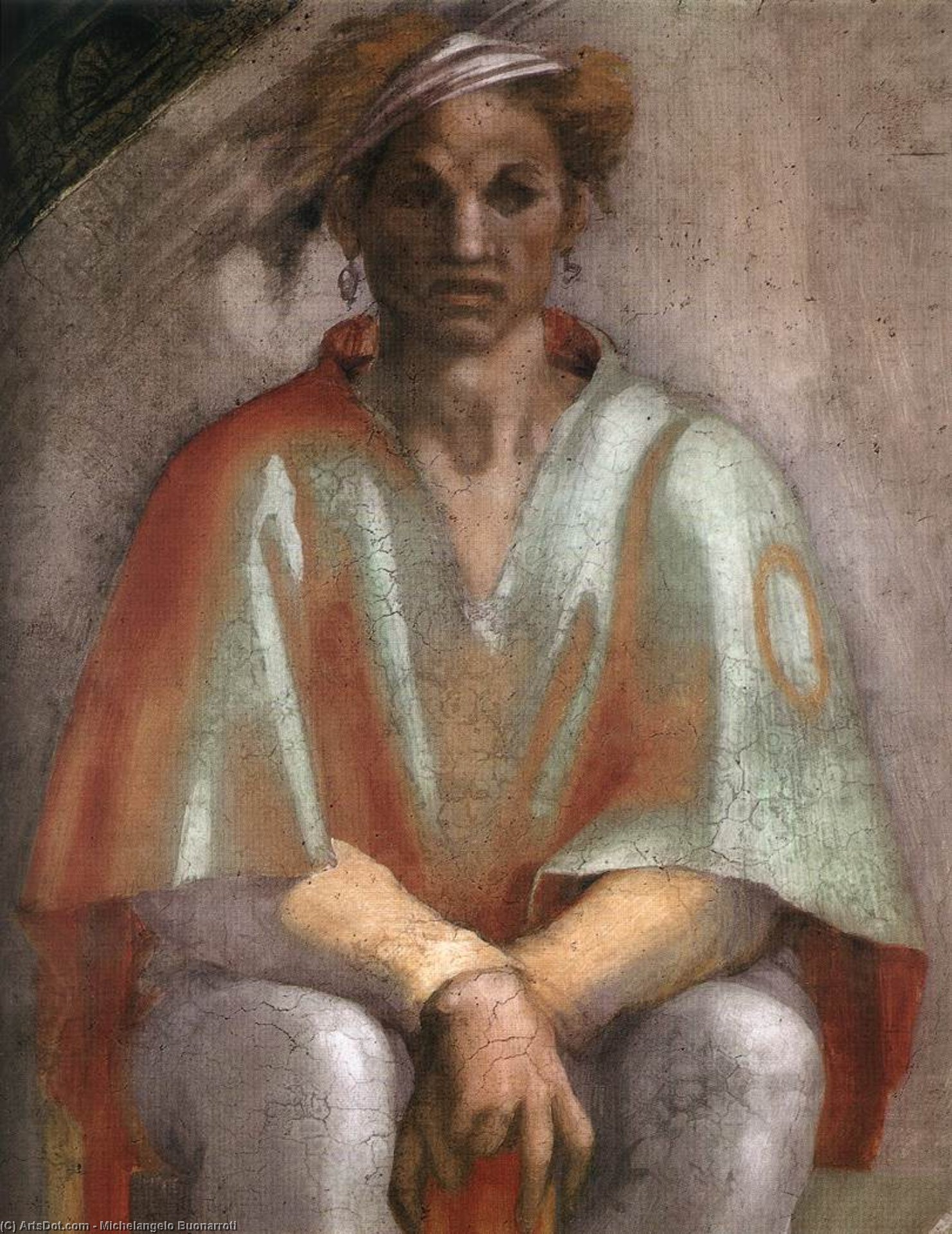 WikiOO.org - Enciclopedia of Fine Arts - Pictura, lucrări de artă Michelangelo Buonarroti - Amminadab (detail)