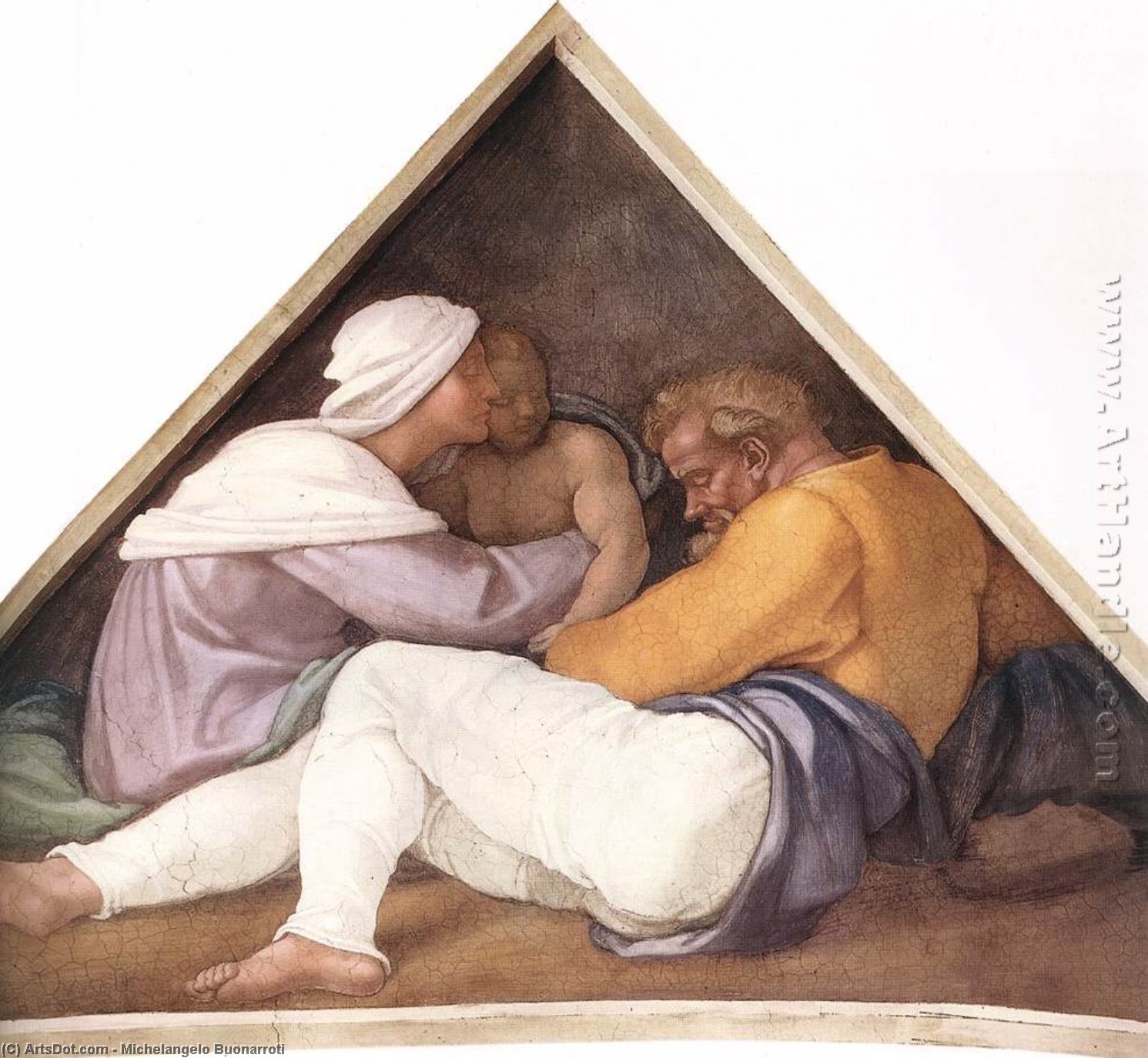 WikiOO.org - Enciclopedia of Fine Arts - Pictura, lucrări de artă Michelangelo Buonarroti - Ancestors of Christ: figures (16)