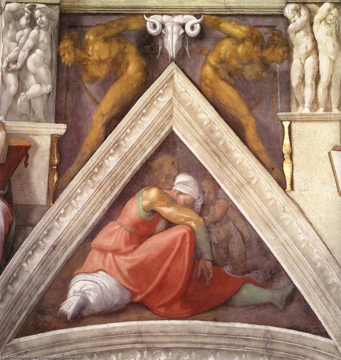 WikiOO.org - Enciclopedia of Fine Arts - Pictura, lucrări de artă Michelangelo Buonarroti - Ancestors of Christ: figures (21)