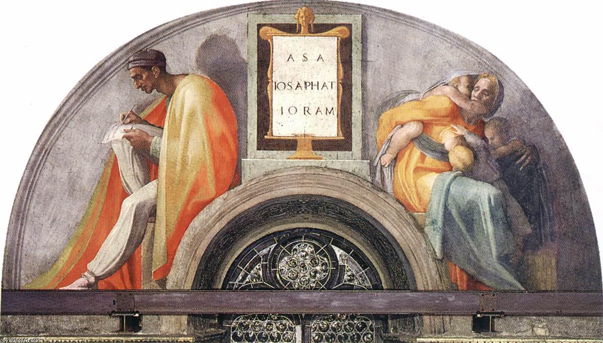 WikiOO.org - Enciklopedija likovnih umjetnosti - Slikarstvo, umjetnička djela Michelangelo Buonarroti - Asa - Jehoshaphat - Joram
