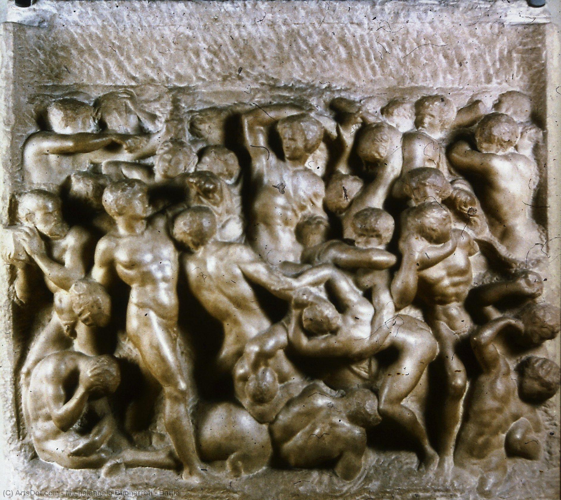 WikiOO.org - Encyclopedia of Fine Arts - Lukisan, Artwork Michelangelo Buonarroti - Battle