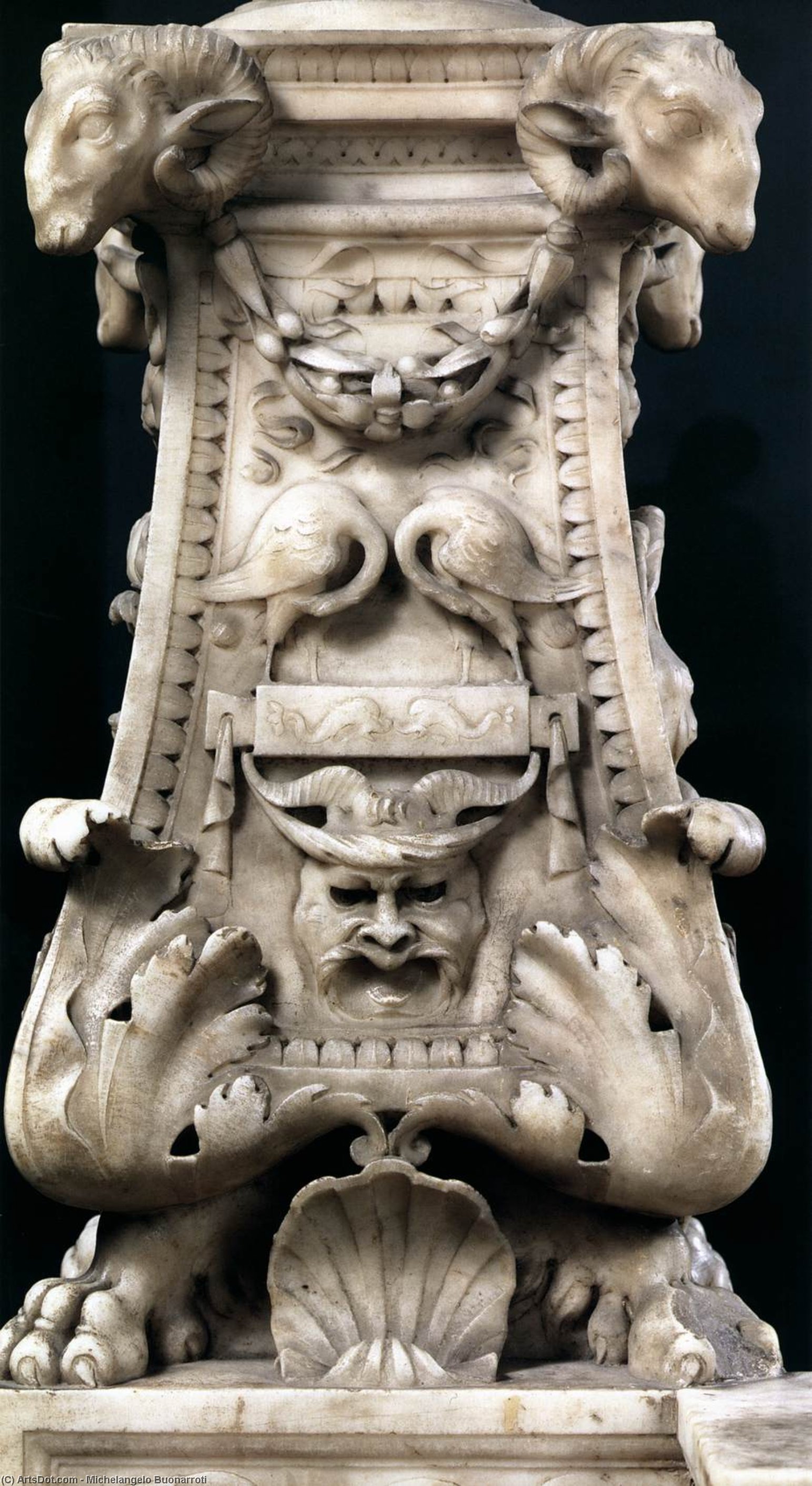 WikiOO.org - אנציקלופדיה לאמנויות יפות - ציור, יצירות אמנות Michelangelo Buonarroti - Candelabrum Pedestal