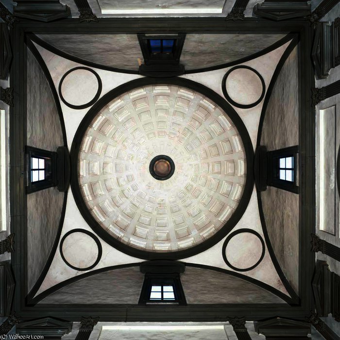 WikiOO.org - Εγκυκλοπαίδεια Καλών Τεχνών - Ζωγραφική, έργα τέχνης Michelangelo Buonarroti - Ceiling of the Medici Chapel