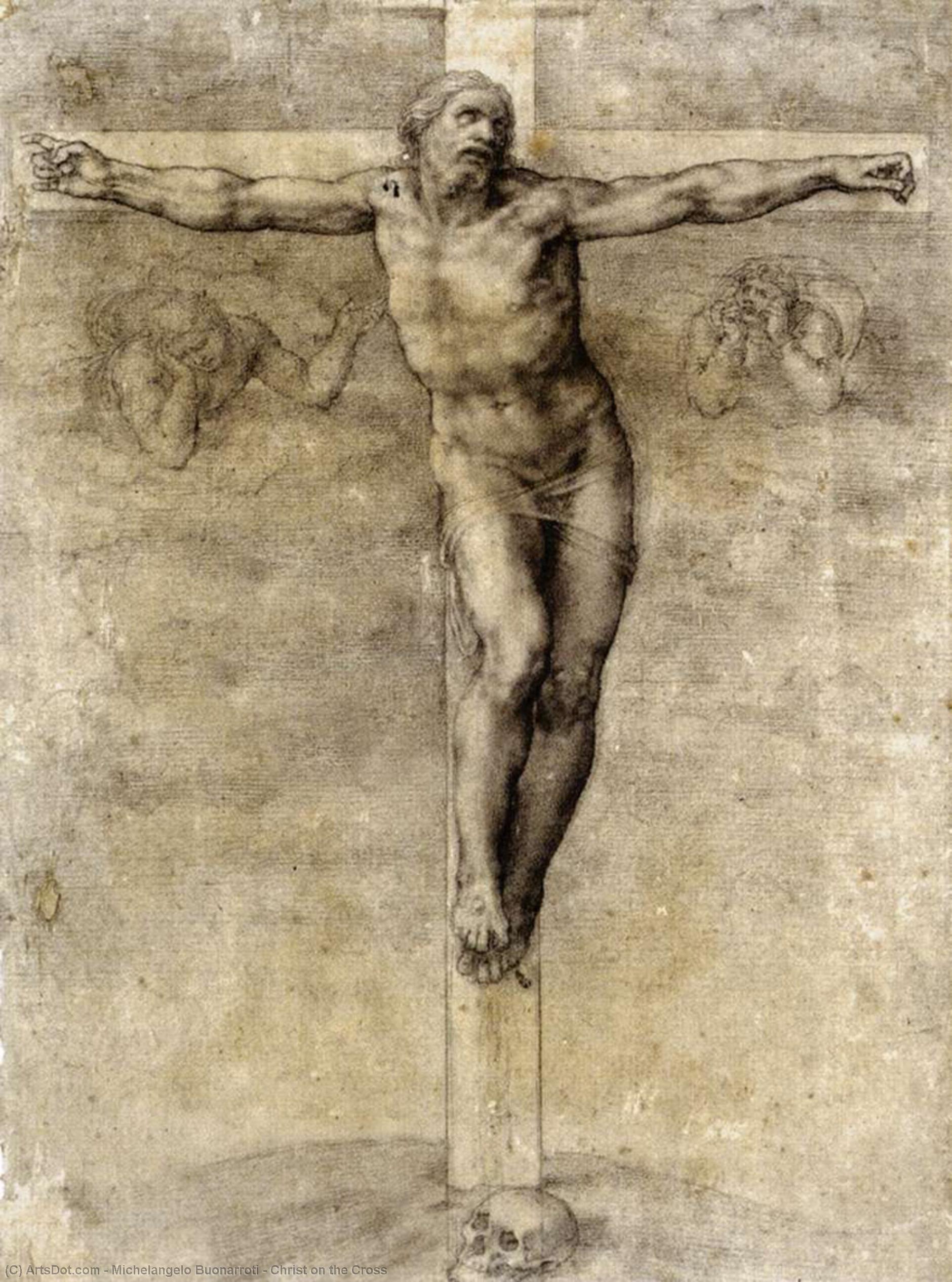 WikiOO.org - Encyclopedia of Fine Arts - Schilderen, Artwork Michelangelo Buonarroti - Christ on the Cross