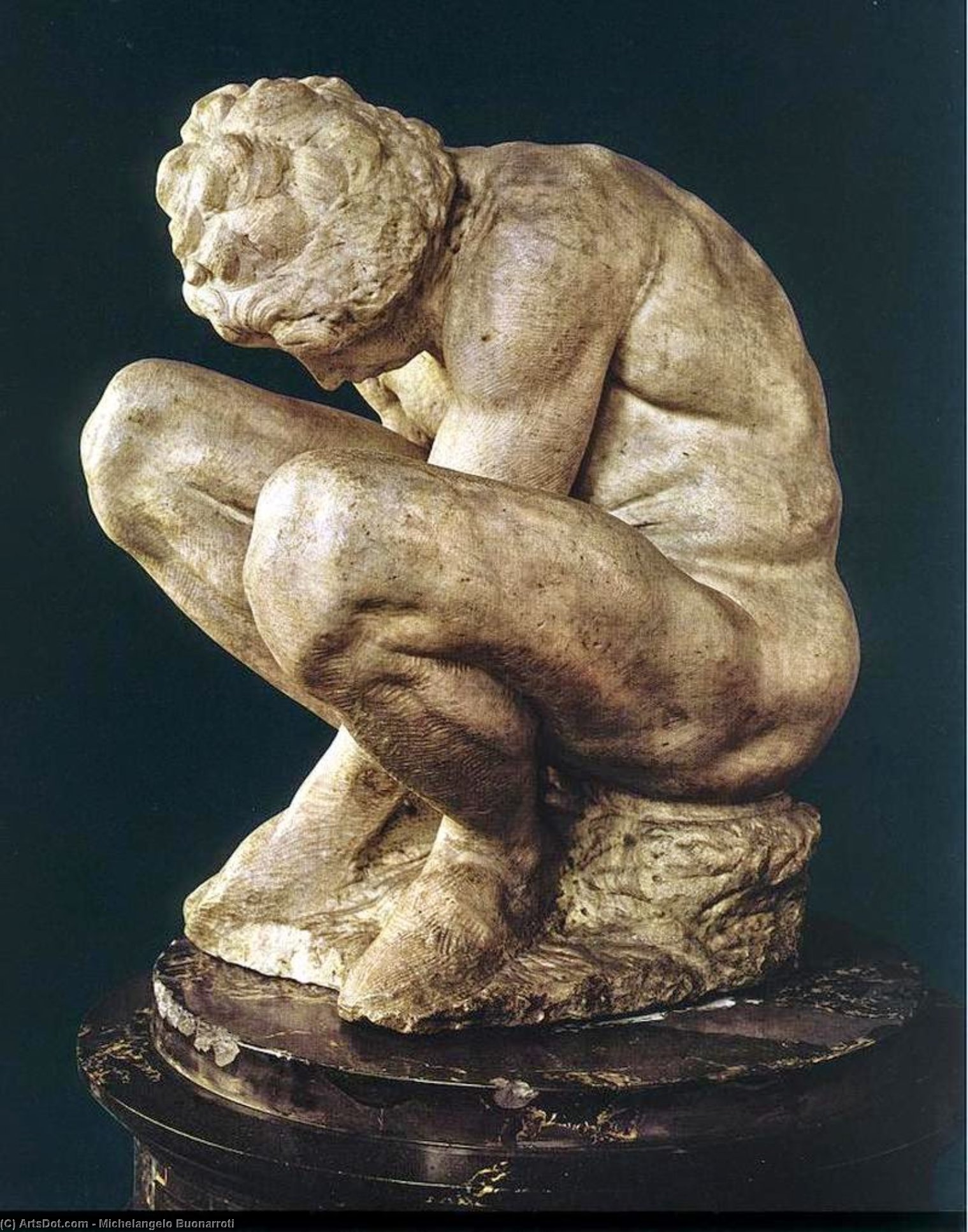 WikiOO.org - Εγκυκλοπαίδεια Καλών Τεχνών - Ζωγραφική, έργα τέχνης Michelangelo Buonarroti - Crouching Boy