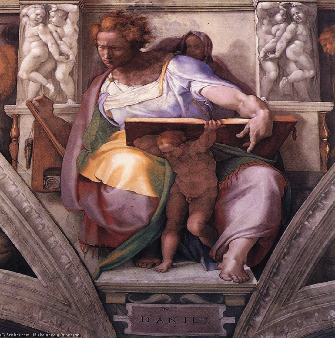 WikiOO.org - Encyclopedia of Fine Arts - Maleri, Artwork Michelangelo Buonarroti - Daniel