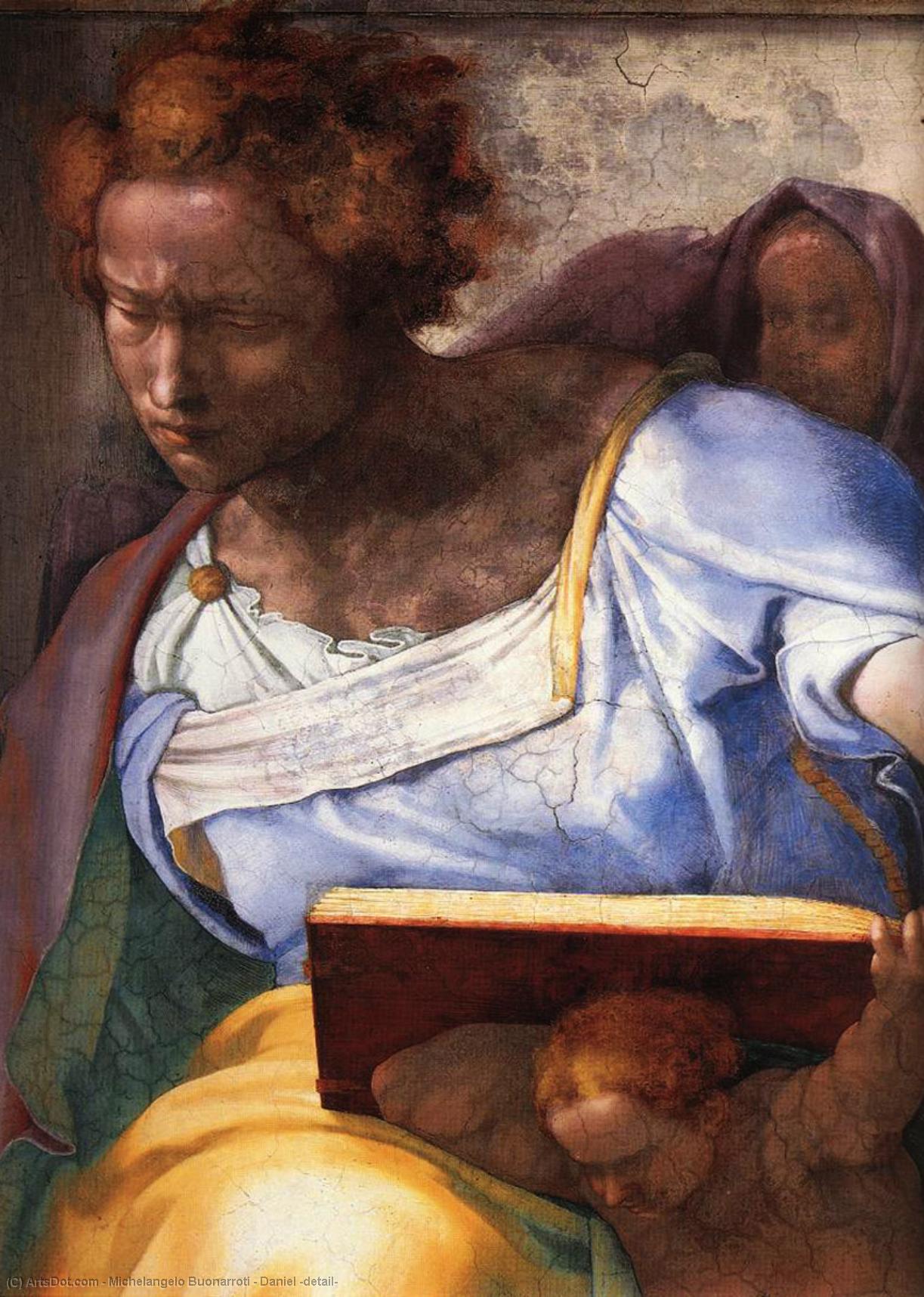 Wikioo.org – La Enciclopedia de las Bellas Artes - Pintura, Obras de arte de Michelangelo Buonarroti - Daniel ( detalle )
