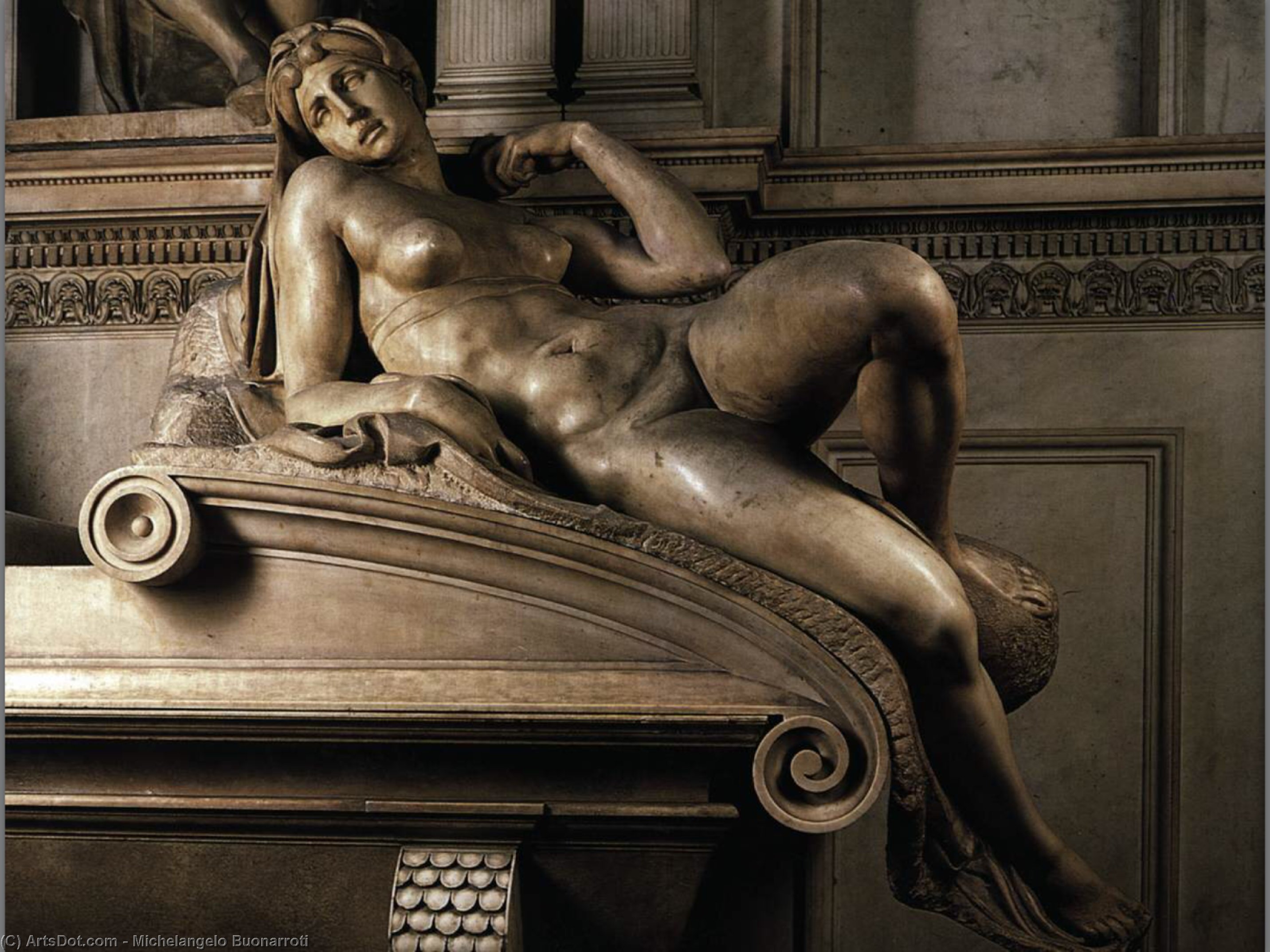 WikiOO.org - 백과 사전 - 회화, 삽화 Michelangelo Buonarroti - Dawn
