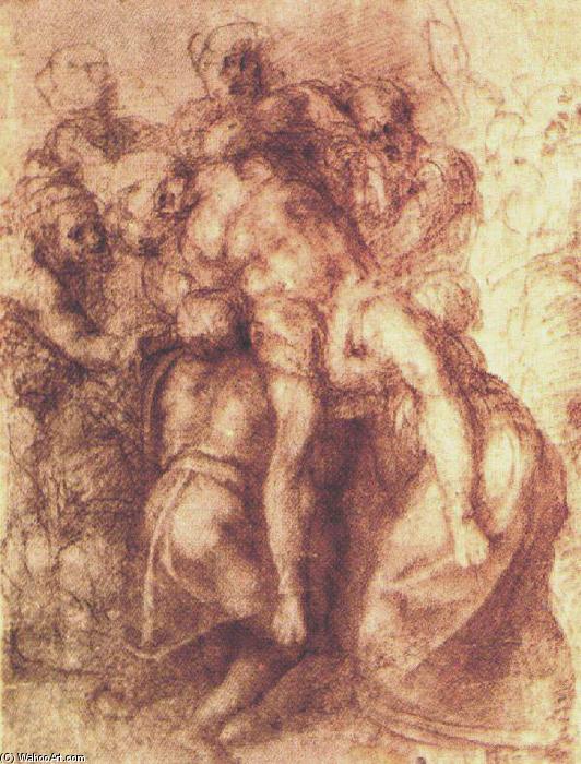 WikiOO.org - Encyclopedia of Fine Arts - Lukisan, Artwork Michelangelo Buonarroti - Descent from the Cross
