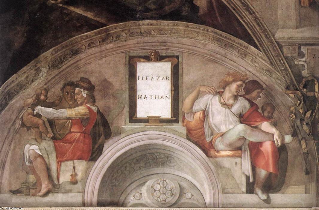 WikiOO.org - Güzel Sanatlar Ansiklopedisi - Resim, Resimler Michelangelo Buonarroti - Eleazar - Matthan