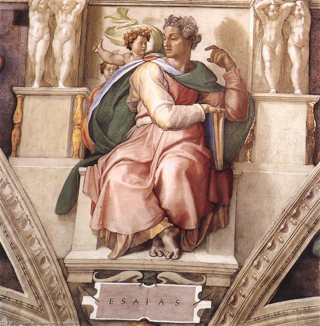 Wikioo.org – La Enciclopedia de las Bellas Artes - Pintura, Obras de arte de Michelangelo Buonarroti - Isaías