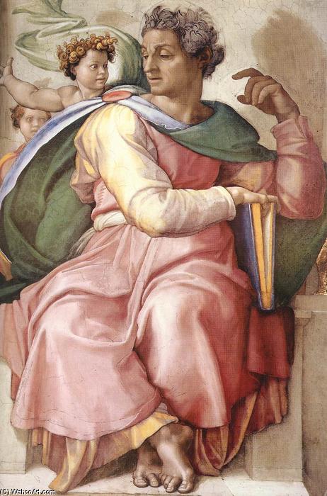 Wikioo.org – La Enciclopedia de las Bellas Artes - Pintura, Obras de arte de Michelangelo Buonarroti - Isaías Detalle