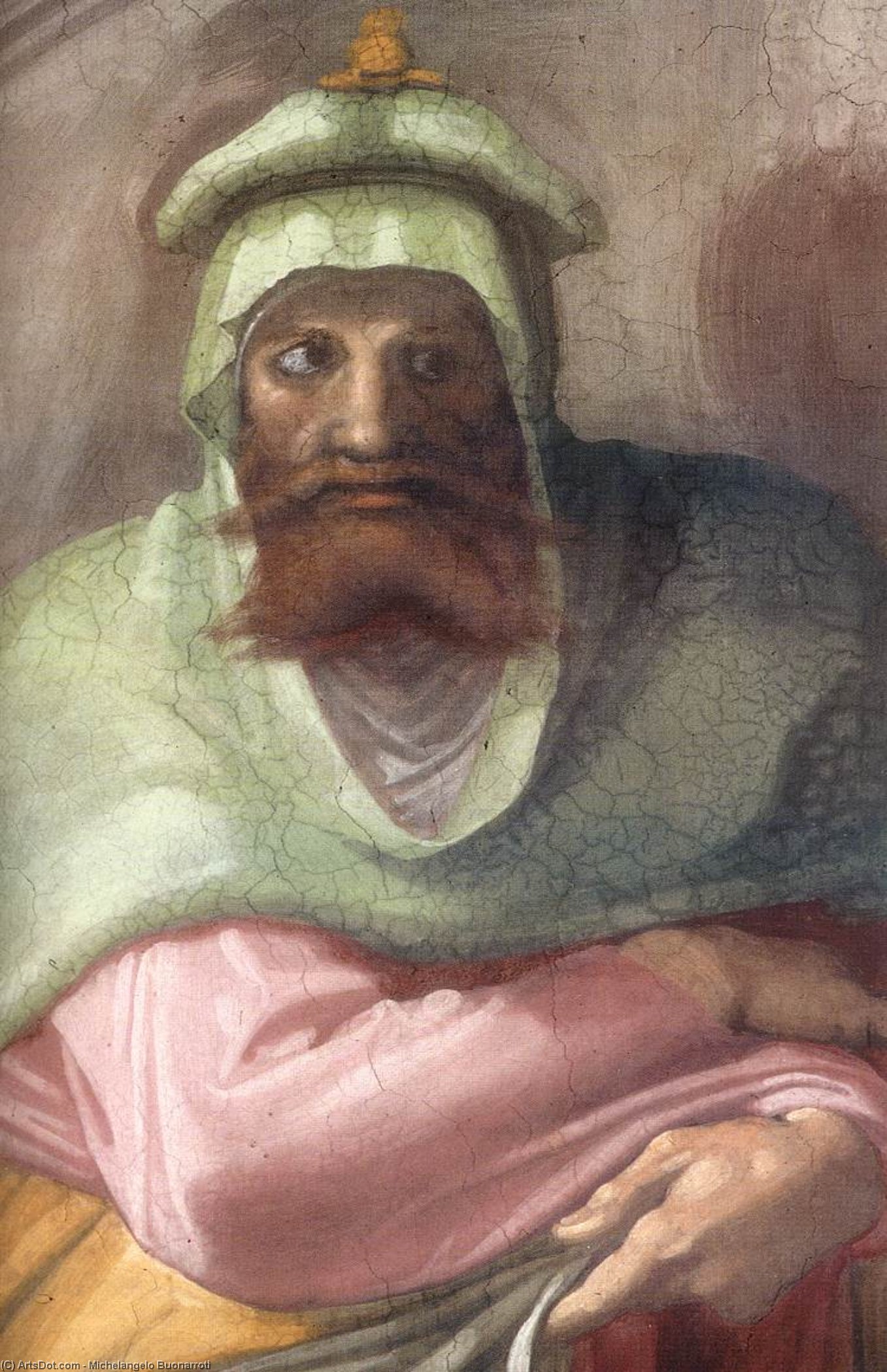 Wikioo.org – L'Enciclopedia delle Belle Arti - Pittura, Opere di Michelangelo Buonarroti - Jesse - David - Salomone ( particolare )