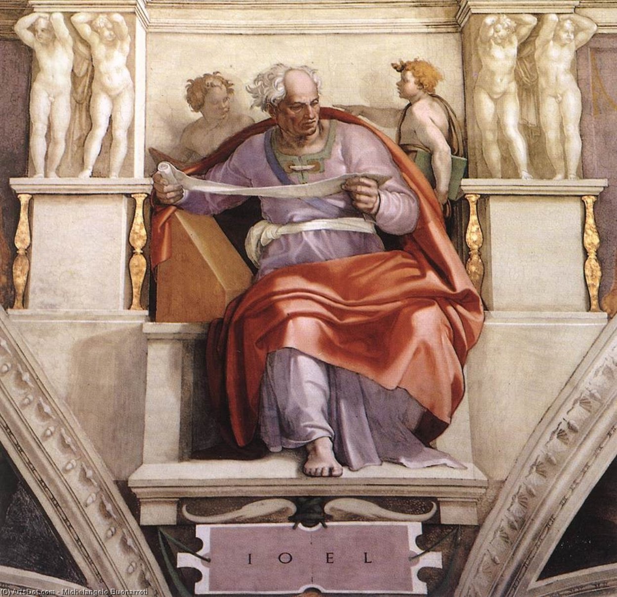 WikiOO.org - Encyclopedia of Fine Arts - Lukisan, Artwork Michelangelo Buonarroti - Joel