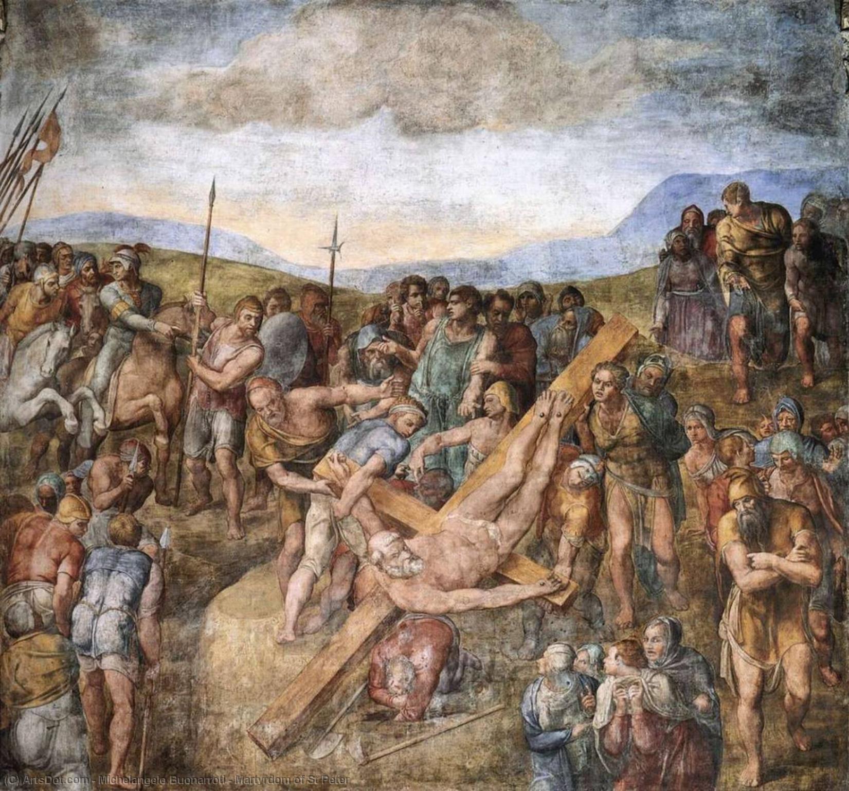 Wikioo.org - The Encyclopedia of Fine Arts - Painting, Artwork by Michelangelo Buonarroti - Martyrdom of St Peter