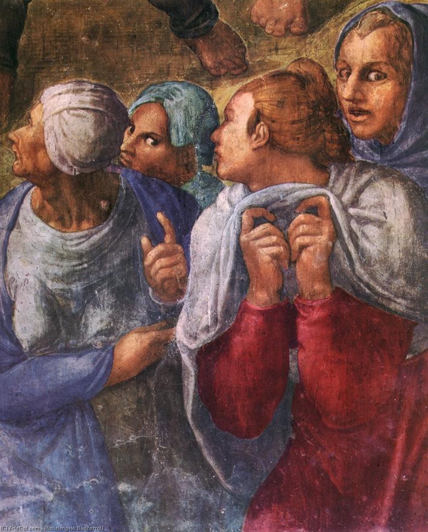 Wikioo.org - สารานุกรมวิจิตรศิลป์ - จิตรกรรม Michelangelo Buonarroti - Martyrdom of St Peter (detail) (11)