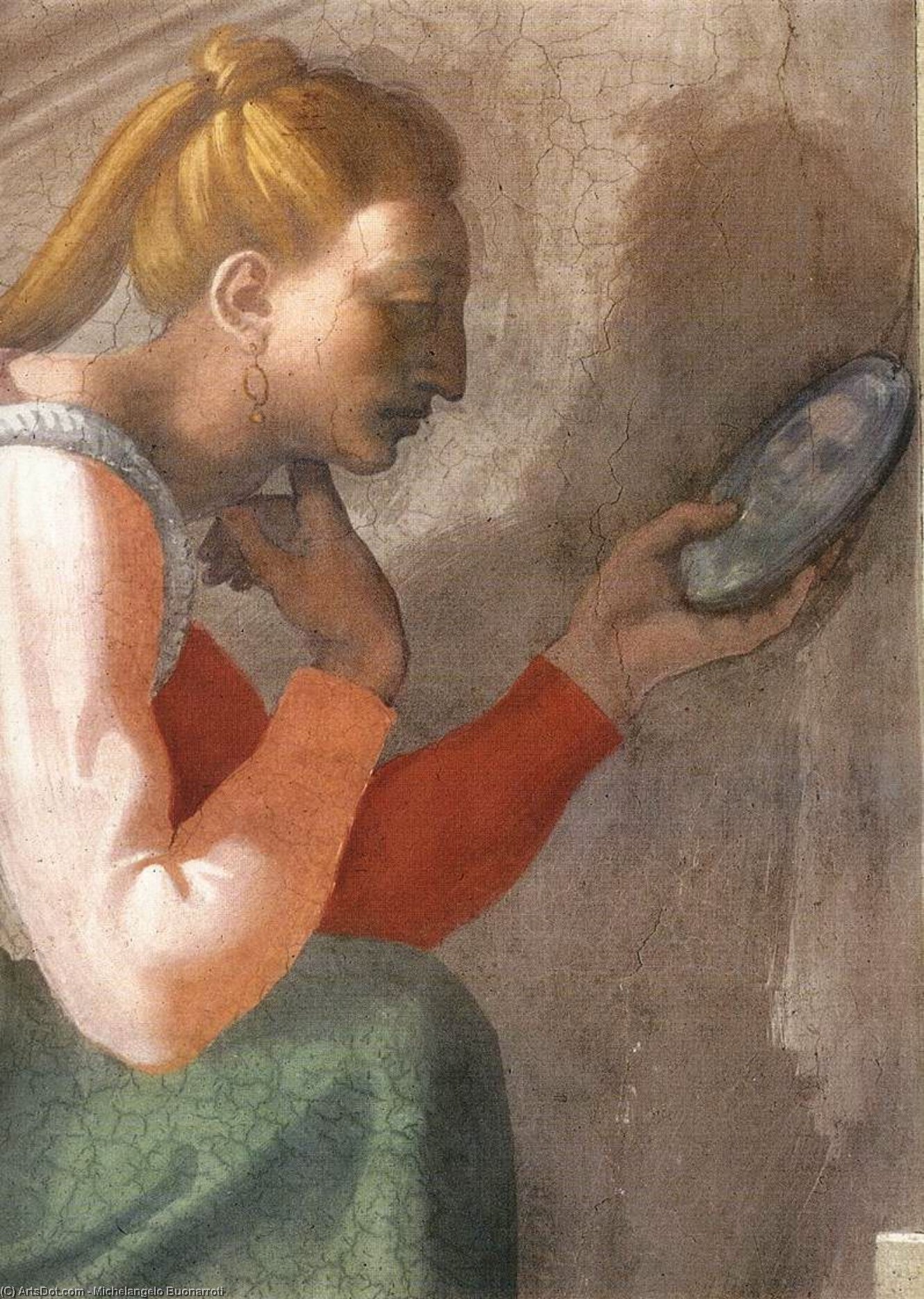 Wikioo.org - Bách khoa toàn thư về mỹ thuật - Vẽ tranh, Tác phẩm nghệ thuật Michelangelo Buonarroti - Nahshon (detail)