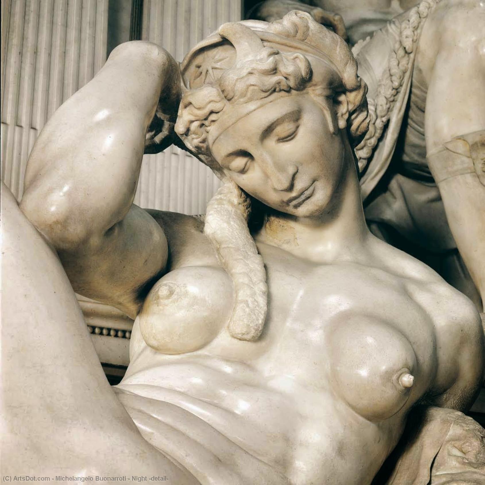 Wikioo.org - The Encyclopedia of Fine Arts - Painting, Artwork by Michelangelo Buonarroti - Night (detail)