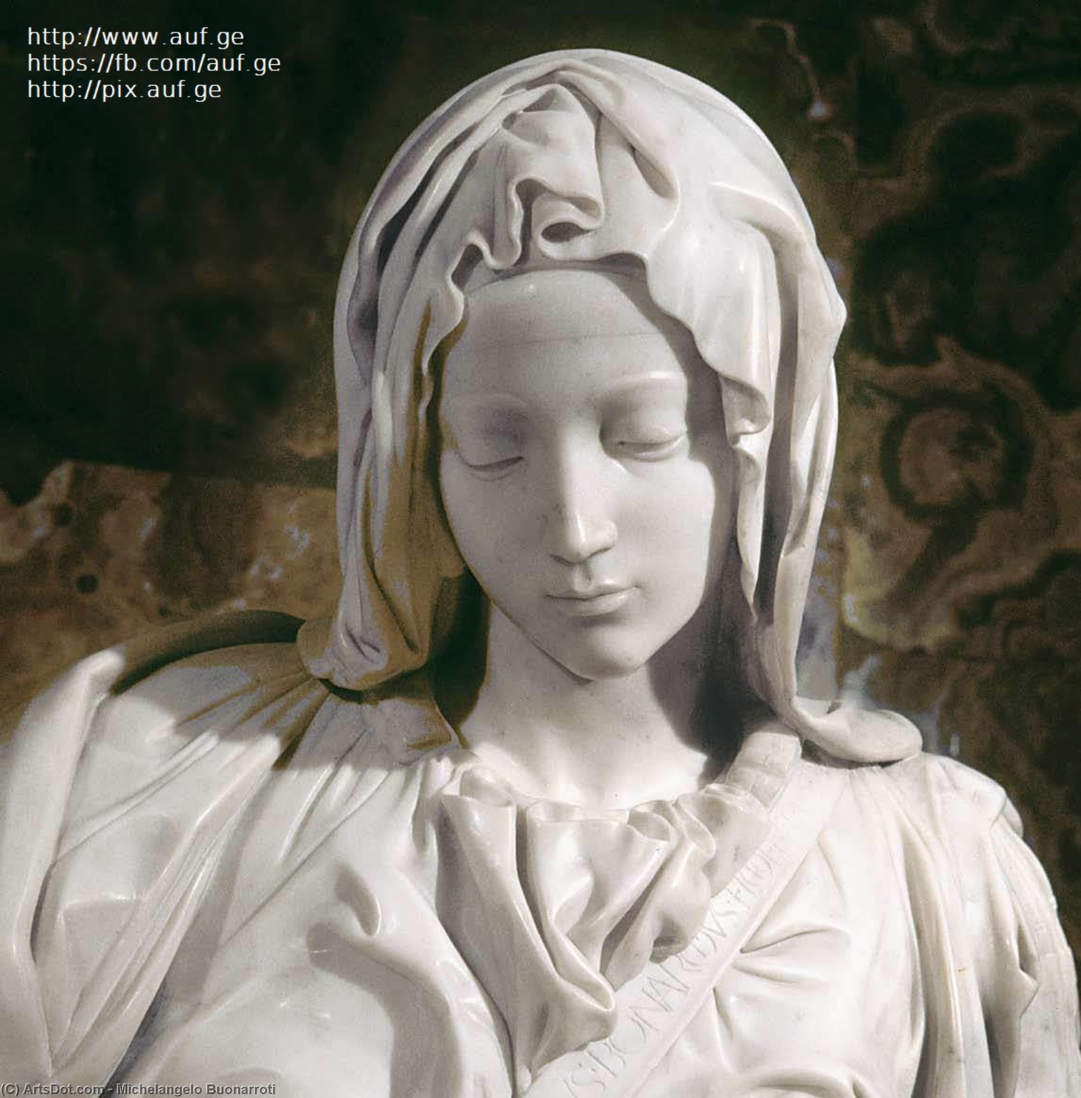 WikiOO.org - Encyclopedia of Fine Arts - Maalaus, taideteos Michelangelo Buonarroti - Pietà (detail)