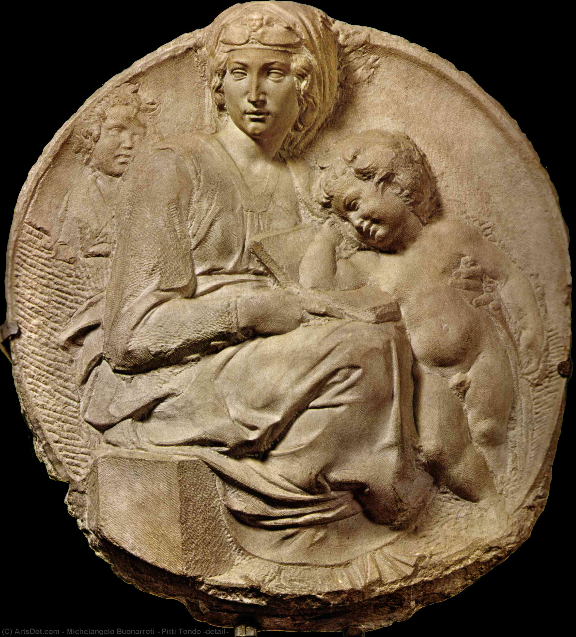 WikiOO.org - Encyclopedia of Fine Arts - Maľba, Artwork Michelangelo Buonarroti - Pitti Tondo (detail)
