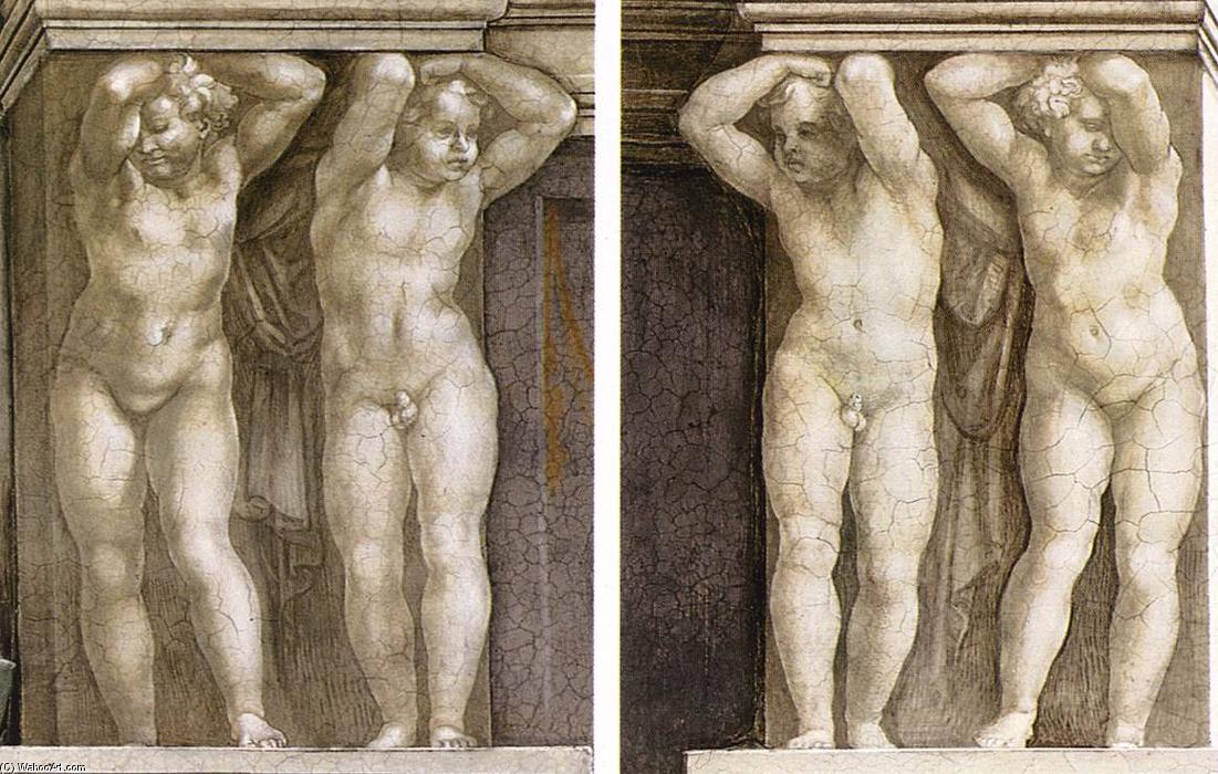 Wikioo.org – La Enciclopedia de las Bellas Artes - Pintura, Obras de arte de Michelangelo Buonarroti - Putti