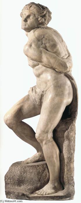Wikioo.org - สารานุกรมวิจิตรศิลป์ - จิตรกรรม Michelangelo Buonarroti - Slave (rebelling)