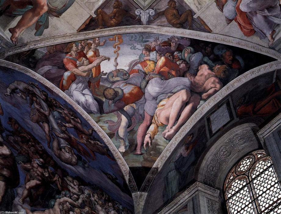 WikiOO.org - Enciclopedia of Fine Arts - Pictura, lucrări de artă Michelangelo Buonarroti - The Brazen Serpent
