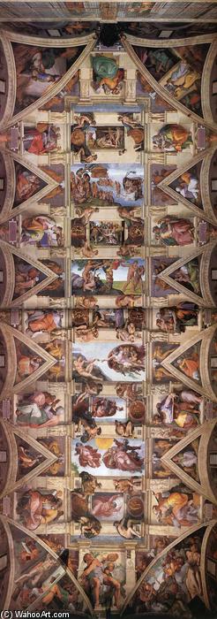 WikiOO.org - אנציקלופדיה לאמנויות יפות - ציור, יצירות אמנות Michelangelo Buonarroti - The ceiling