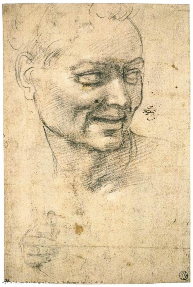 WikiOO.org - Enciclopedia of Fine Arts - Pictura, lucrări de artă Michelangelo Buonarroti - The Resurrection (recto, detail)