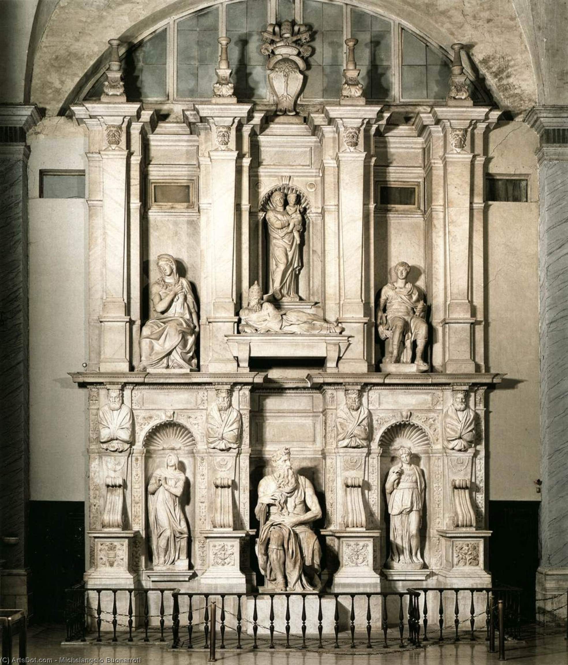 Wikoo.org - موسوعة الفنون الجميلة - اللوحة، العمل الفني Michelangelo Buonarroti - Tomb of Julius II
