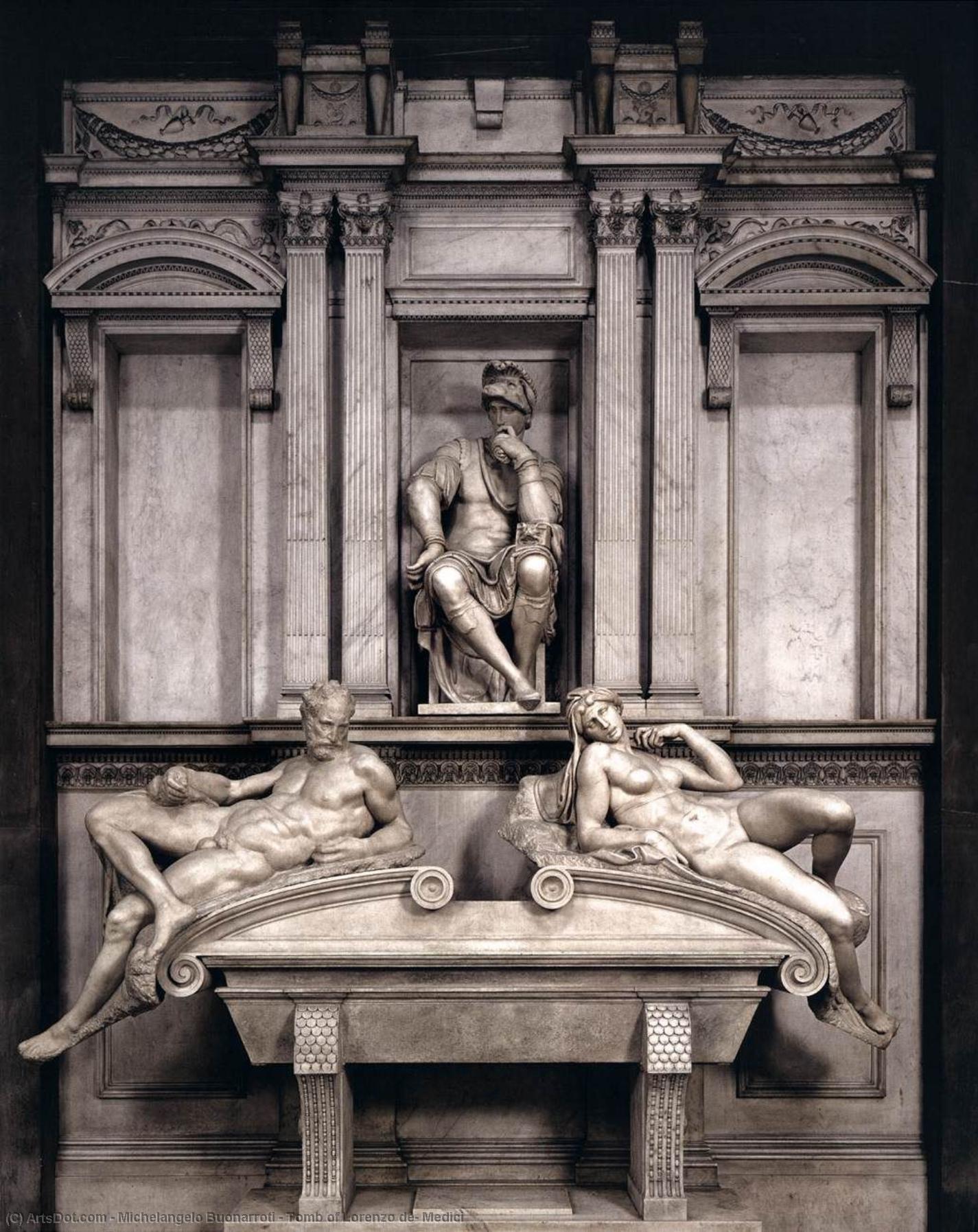 Wikioo.org – La Enciclopedia de las Bellas Artes - Pintura, Obras de arte de Michelangelo Buonarroti - Tumba de Lorenzo de' Medici