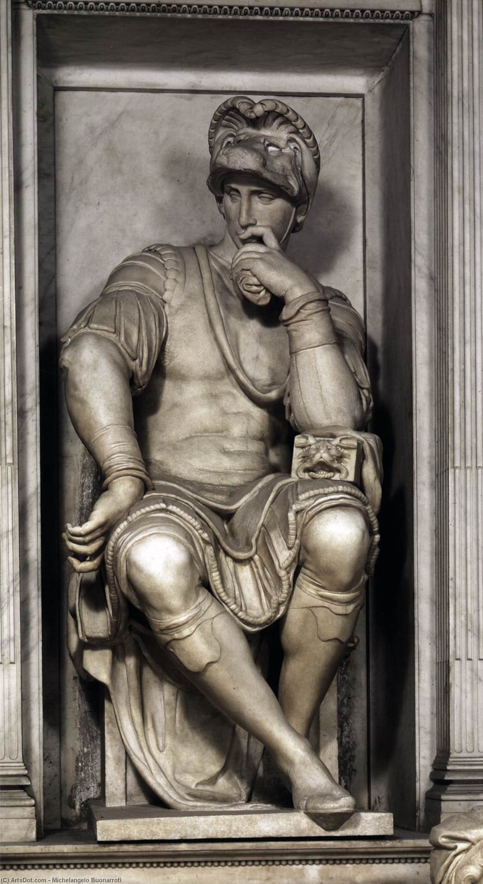 Wikoo.org - موسوعة الفنون الجميلة - اللوحة، العمل الفني Michelangelo Buonarroti - Tomb of Lorenzo de' Medici (detail)