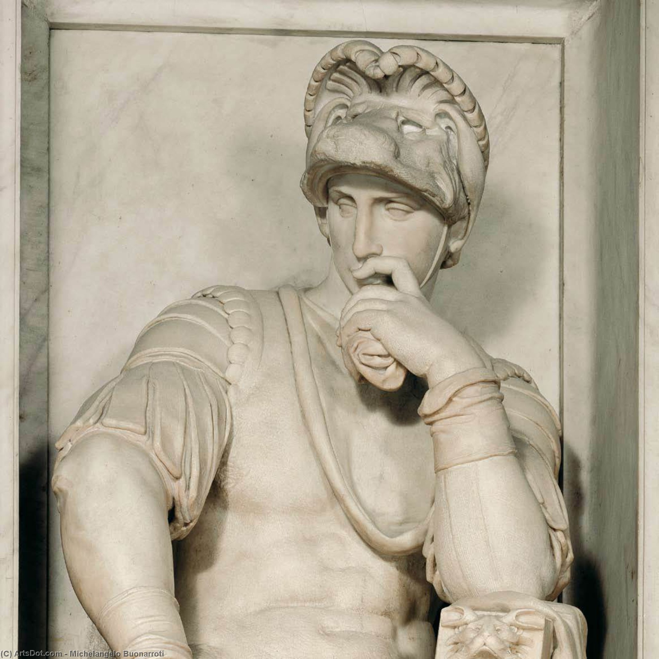 WikiOO.org - Enciclopedia of Fine Arts - Pictura, lucrări de artă Michelangelo Buonarroti - Tomb of Lorenzo de' Medici (detail)