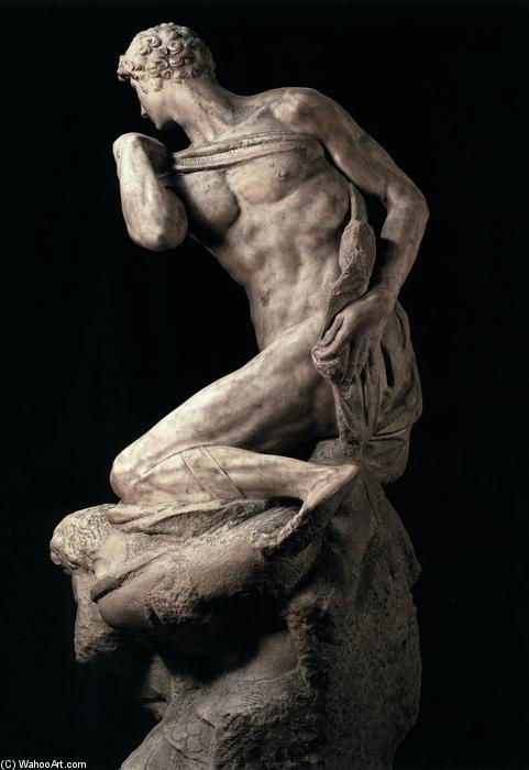 WikiOO.org - Encyclopedia of Fine Arts - Maleri, Artwork Michelangelo Buonarroti - Victory (side view)