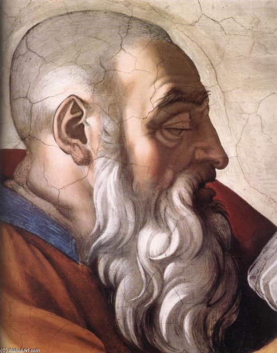Wikioo.org - สารานุกรมวิจิตรศิลป์ - จิตรกรรม Michelangelo Buonarroti - Zechariah (detail)