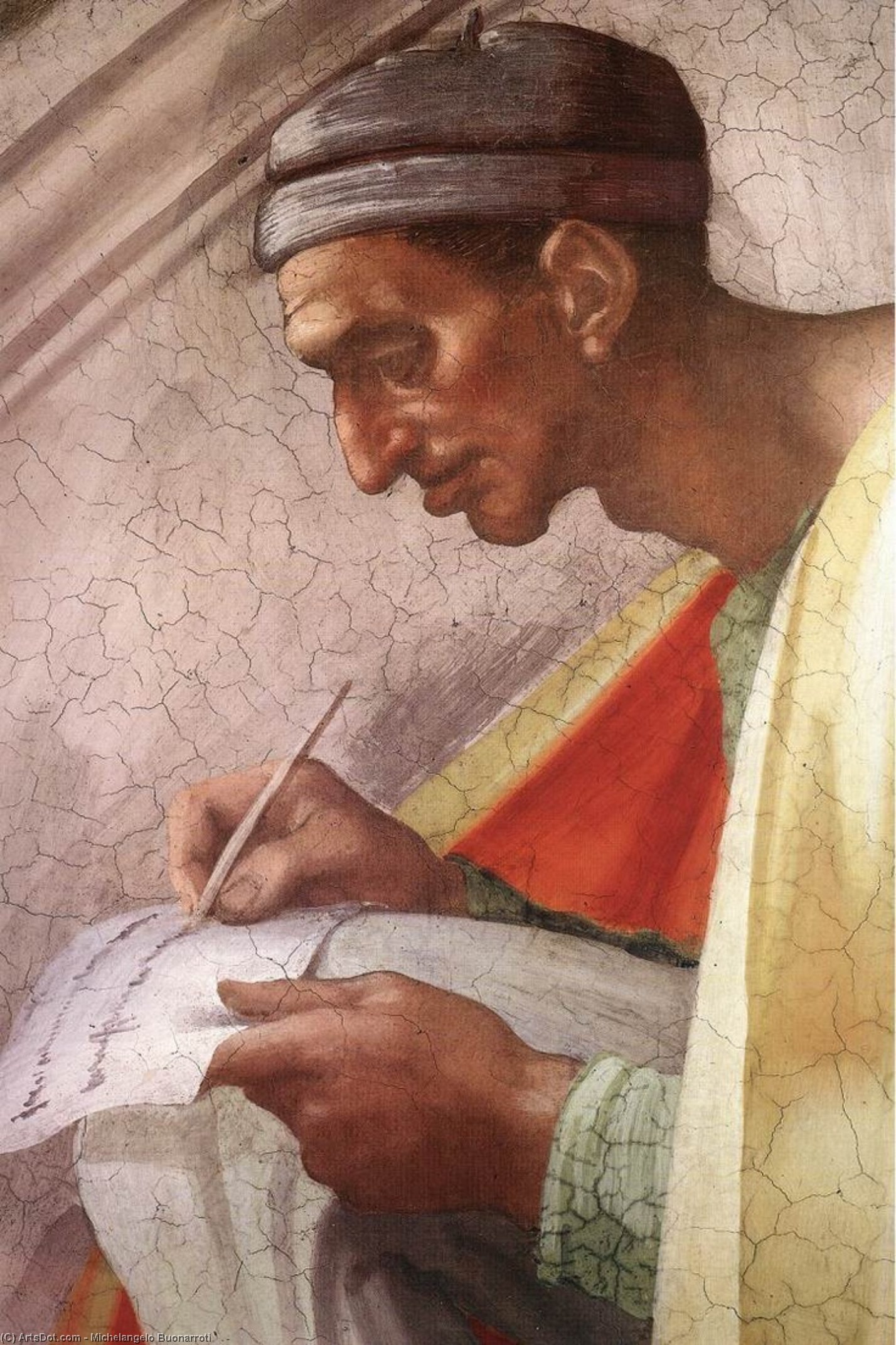 Wikioo.org - The Encyclopedia of Fine Arts - Painting, Artwork by Michelangelo Buonarroti - Zerubbabel - Abiud - Eliakim (detail)