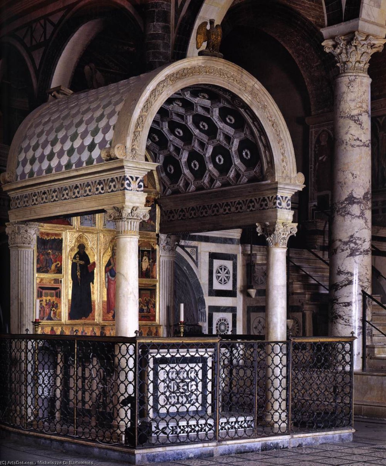 WikiOO.org - Enciclopedia of Fine Arts - Pictura, lucrări de artă Michelozzo Di Bartolomeo - View of the Chapel of the Crucifixion