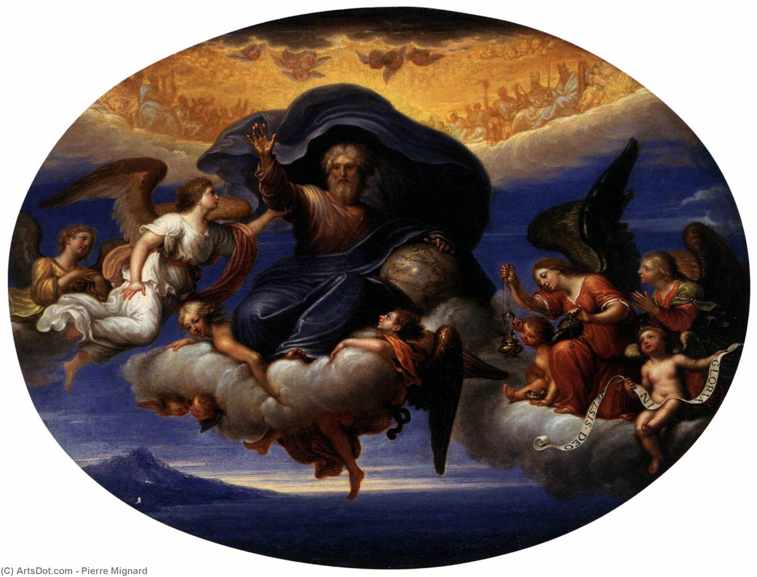 Wikioo.org – La Enciclopedia de las Bellas Artes - Pintura, Obras de arte de Pierre Mignard - dios el padre