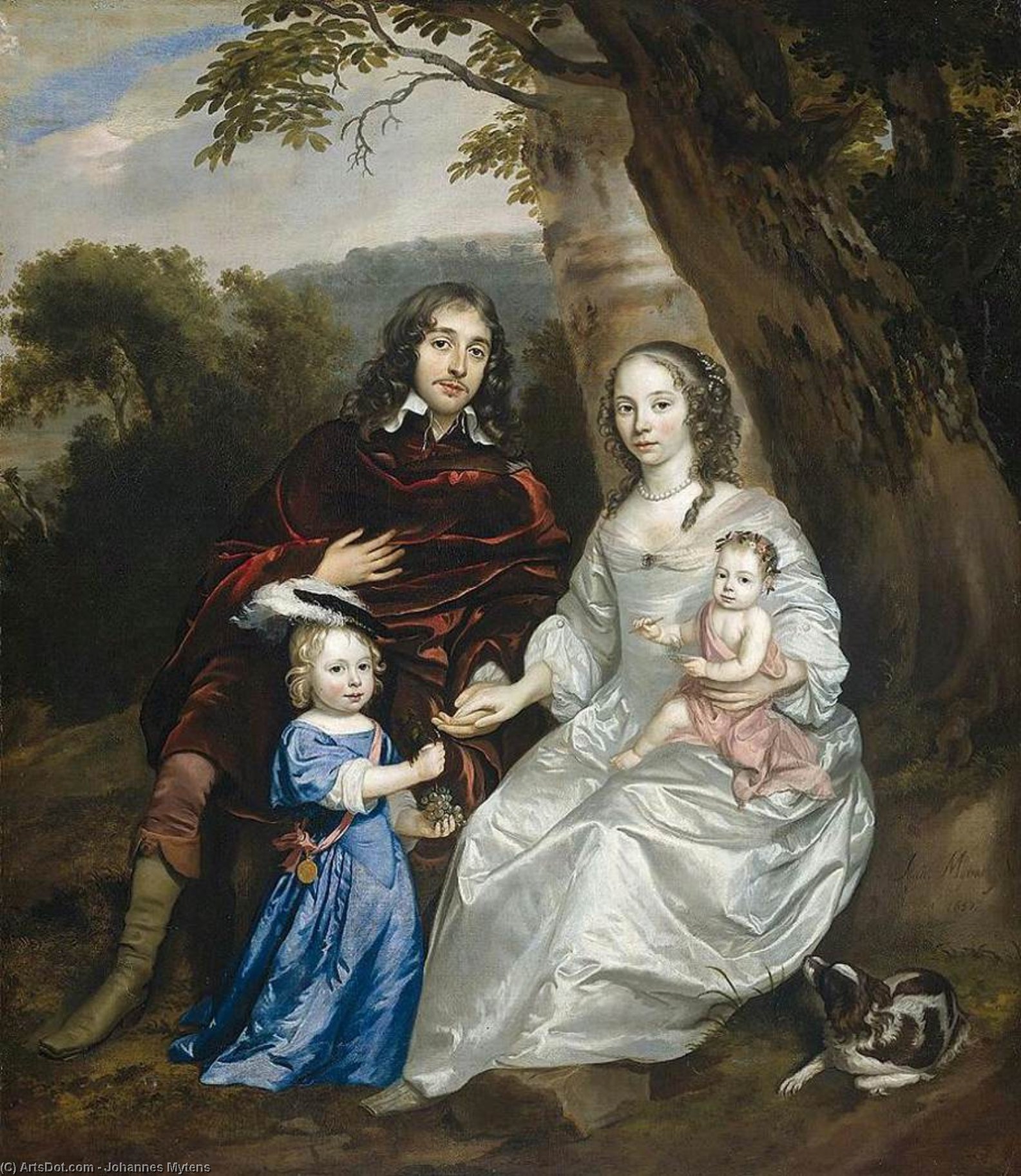Wikioo.org - The Encyclopedia of Fine Arts - Painting, Artwork by Johannes Mytens - Govert van Slingelandt and Family