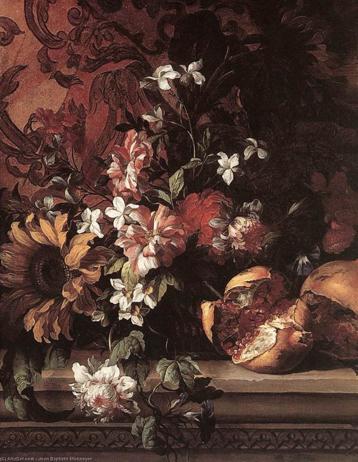 Wikioo.org - The Encyclopedia of Fine Arts - Painting, Artwork by Jean Baptiste Monnoyer - Flowers